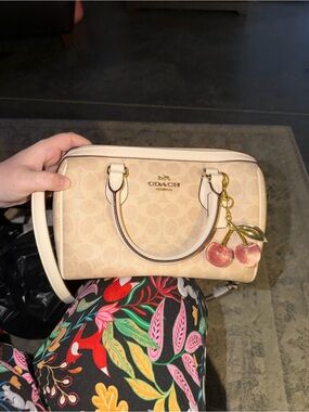 Coach Rowan Satchel with Cherry Charm